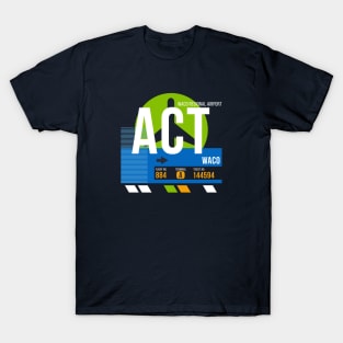 Waco (ACT) Airport // Retro Sunset Baggage Tag T-Shirt